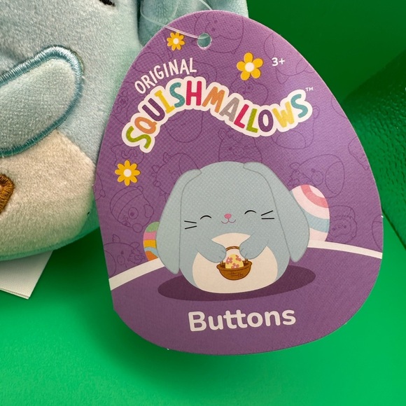 Squishmallows Buttons Blue Rabbit Easter Bunny 4 inch NWT - Picture 3 of 5